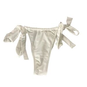 Six Stories Womens White Side Tie Bikini Bottoms High Cut Swimwear Size US 6